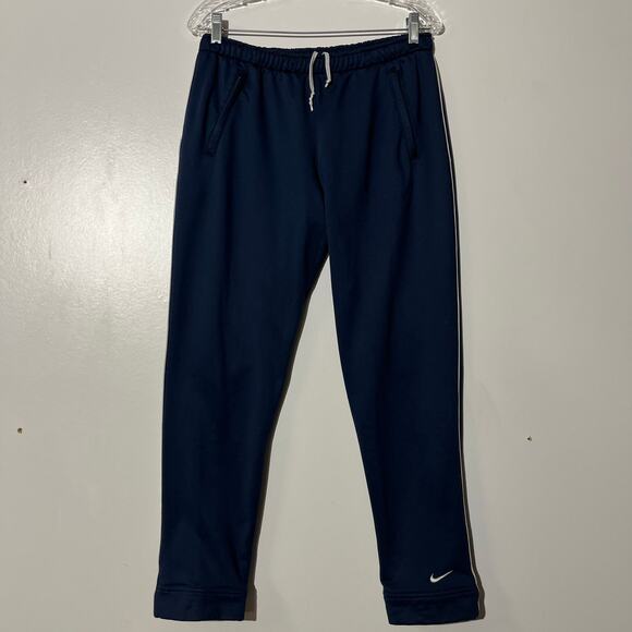 Vintage Nike 90s Fit Dry Tapered Leg Blue Activewear Sweat Pants Men’s Size S - Picture 1 of 7